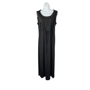 Uniform John Paul Richard Black Sleeveless Maxi Dress Drawstring XL minimalist
